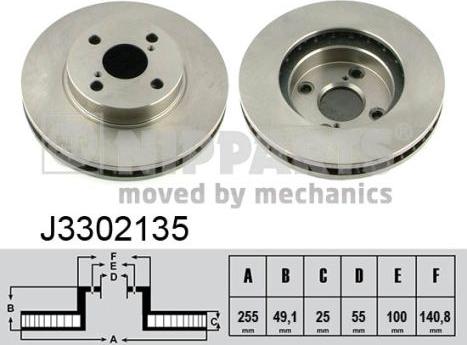 Nipparts J3302135 - Bremžu diski www.autospares.lv