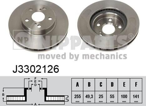 Nipparts J3302126 - Bremžu diski www.autospares.lv