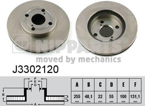 Nipparts J3302120 - Bremžu diski www.autospares.lv