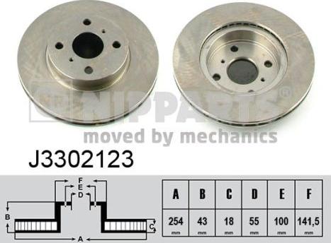 Nipparts J3302123 - Bremžu diski www.autospares.lv