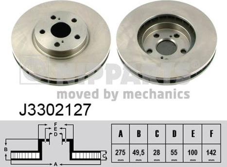 Nipparts J3302127 - Bremžu diski www.autospares.lv