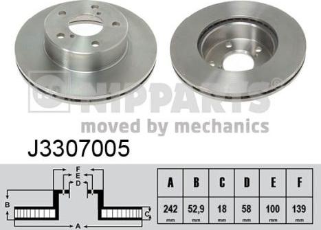 Nipparts J3307005 - Brake Disc www.autospares.lv