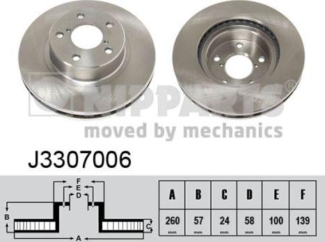 Nipparts J3307006 - Bremžu diski autospares.lv