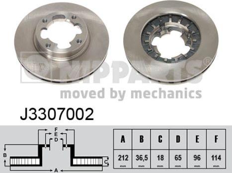 Nipparts J3307002 - Bremžu diski www.autospares.lv