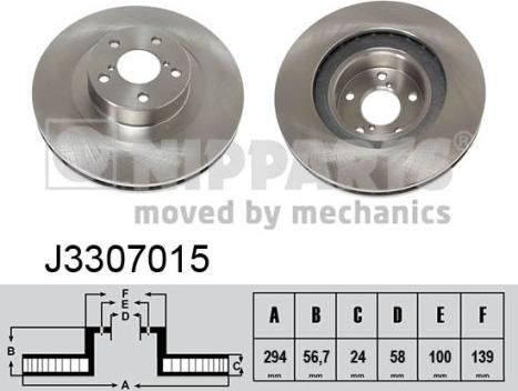 Nipparts J3307015 - Bremžu diski autospares.lv