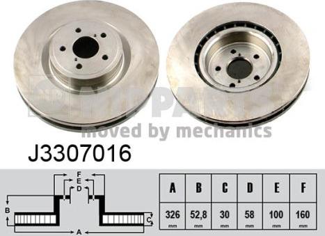 Nipparts J3307016 - Bremžu diski www.autospares.lv