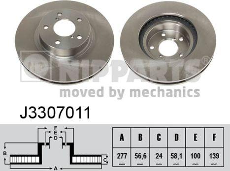 Nipparts J3307011 - Brake Disc www.autospares.lv