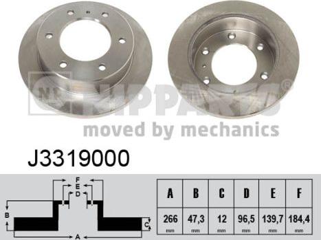 Nipparts J3319000 - Bremžu diski autospares.lv