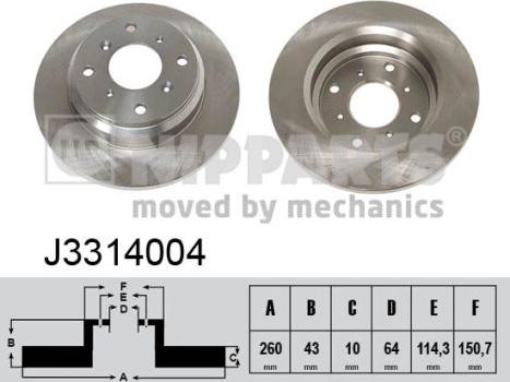 Nipparts J3314004 - Bremžu diski www.autospares.lv