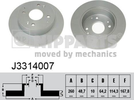 Nipparts J3314007 - Bremžu diski www.autospares.lv