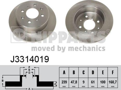 Nipparts J3314019 - Bremžu diski www.autospares.lv