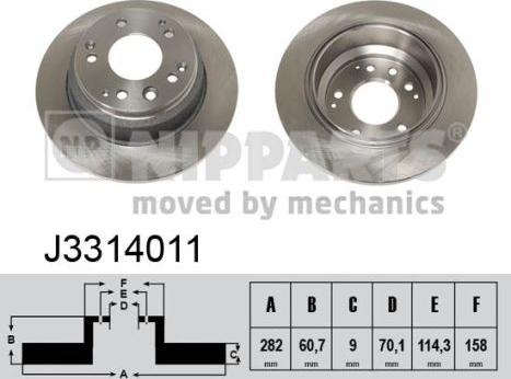 Nipparts J3314011 - Bremžu diski www.autospares.lv