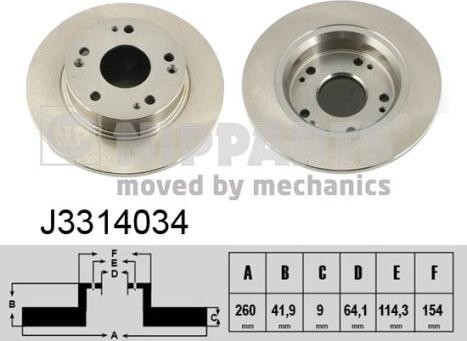 Nipparts J3314034 - Bremžu diski www.autospares.lv