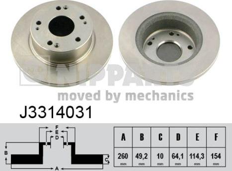 Nipparts J3314031 - Bremžu diski www.autospares.lv