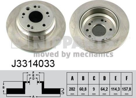 Nipparts J3314033 - Bremžu diski www.autospares.lv