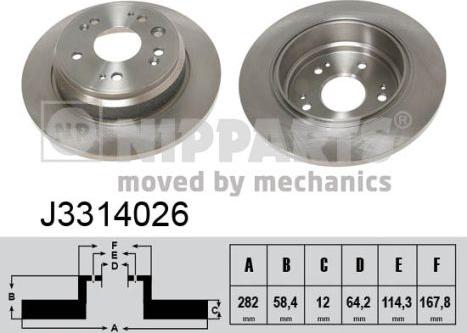 Nipparts J3314026 - Bremžu diski autospares.lv