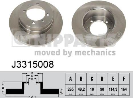 Nipparts J3315008 - Brake Disc www.autospares.lv