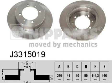 Nipparts J3315019 - Brake Disc www.autospares.lv