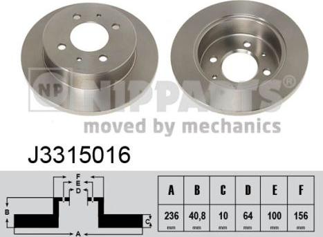 Nipparts J3315016 - Bremžu diski www.autospares.lv