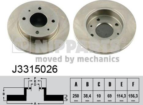 Nipparts J3315026 - Bremžu diski www.autospares.lv