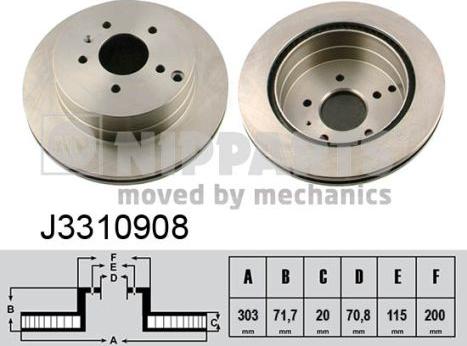 Nipparts J3310908 - Bremžu diski www.autospares.lv