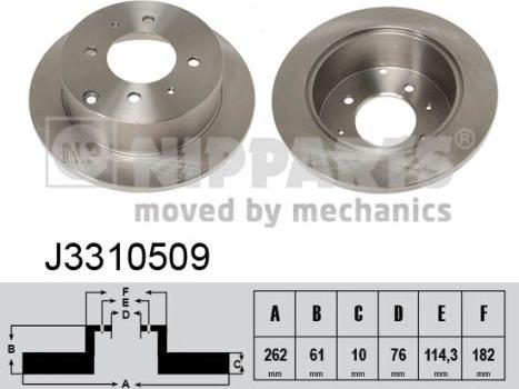 Nipparts J3310509 - Bremžu diski www.autospares.lv