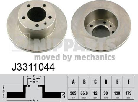 Nipparts J3311044 - Bremžu diski www.autospares.lv