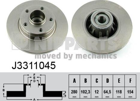 Nipparts J3311045 - Brake Disc www.autospares.lv