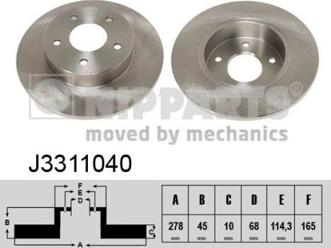 Nipparts J3311040 - Bremžu diski www.autospares.lv