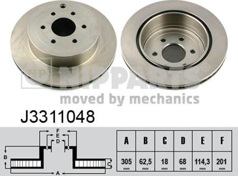 Nipparts J3311048 - Bremžu diski autospares.lv