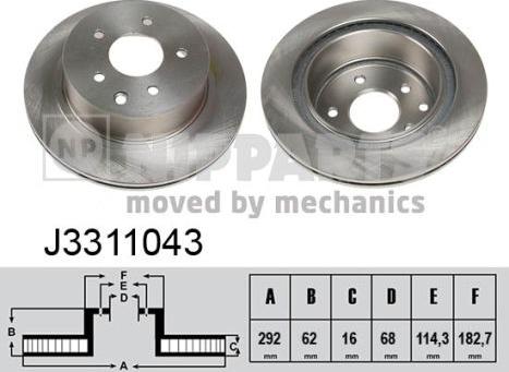 Nipparts J3311043 - Bremžu diski www.autospares.lv