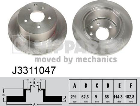 Nipparts J3311047 - Bremžu diski www.autospares.lv