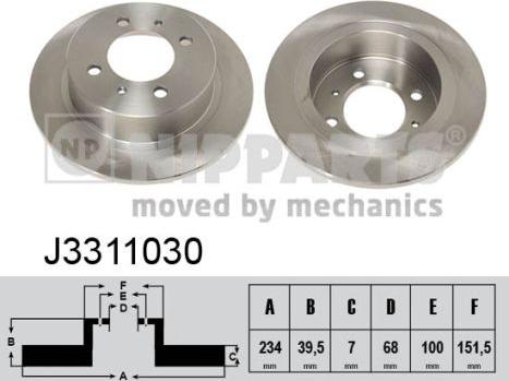 Nipparts J3311030 - Bremžu diski www.autospares.lv