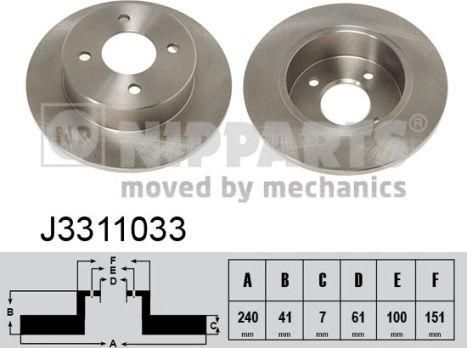 Nipparts J3311033 - Bremžu diski www.autospares.lv