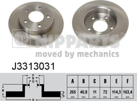 Nipparts J3313031 - Bremžu diski www.autospares.lv