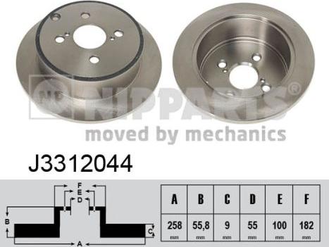 Nipparts J3312044 - Bremžu diski www.autospares.lv