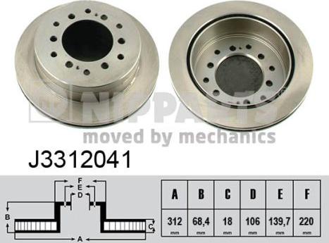 Nipparts J3312041 - Bremžu diski www.autospares.lv