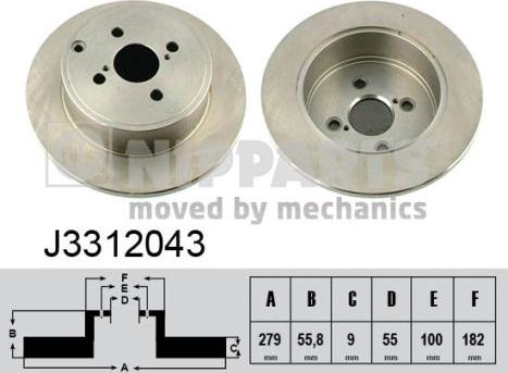 Nipparts J3312043 - Bremžu diski autospares.lv