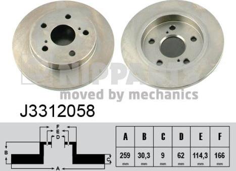 Nipparts J3312058 - Bremžu diski autospares.lv