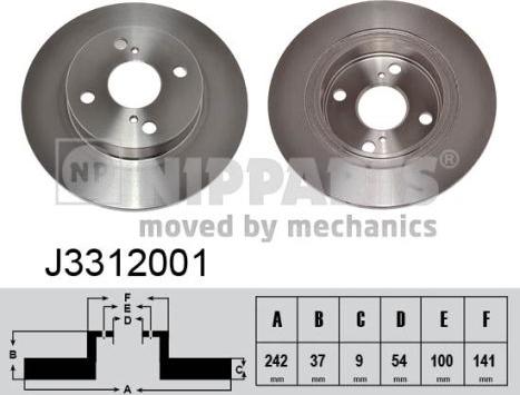 Nipparts J3312001 - Bremžu diski www.autospares.lv