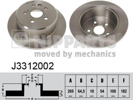 Nipparts J3312002 - Bremžu diski www.autospares.lv