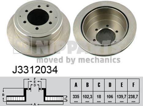 Nipparts J3312034 - Bremžu diski www.autospares.lv