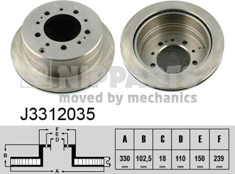 Nipparts J3312035 - Bremžu diski www.autospares.lv