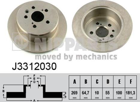 Nipparts J3312030 - Bremžu diski www.autospares.lv