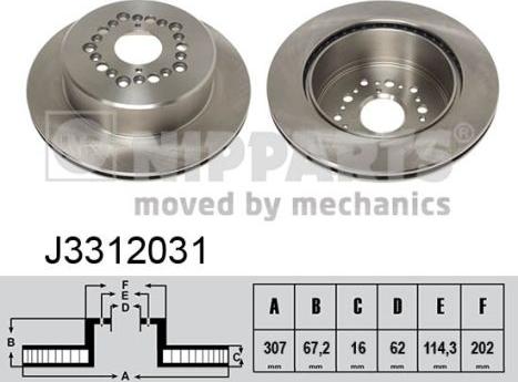 Nipparts J3312031 - Bremžu diski www.autospares.lv