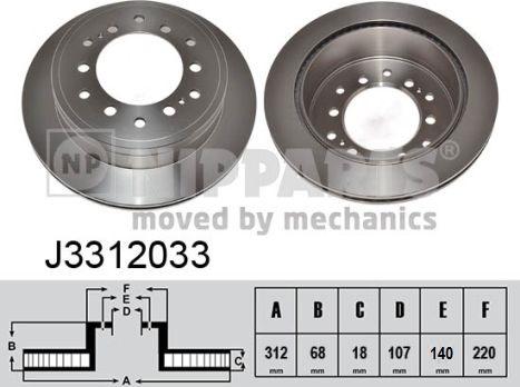 Nipparts J3312033 - Bremžu diski www.autospares.lv