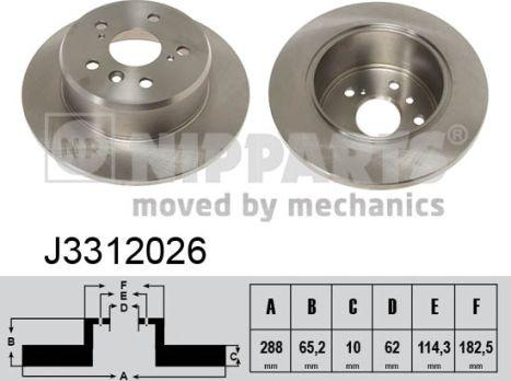 Nipparts J3312026 - Bremžu diski www.autospares.lv