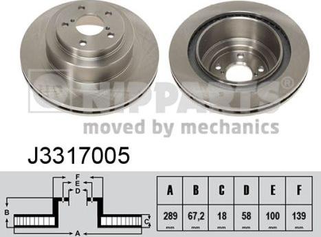 Nipparts J3317005 - Bremžu diski www.autospares.lv