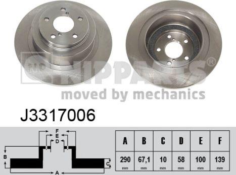 Nipparts J3317006 - Bremžu diski www.autospares.lv