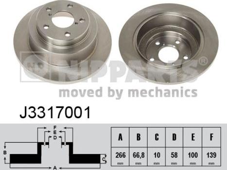 Nipparts J3317001 - Bremžu diski www.autospares.lv